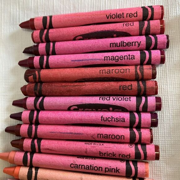 X2 Vtg Crayola Crayon Box Binney & Smith Crayons Retired Colors Incomplete - Picture 13 of 16
